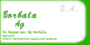 borbala ag business card