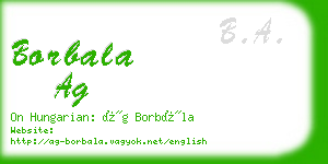 borbala ag business card